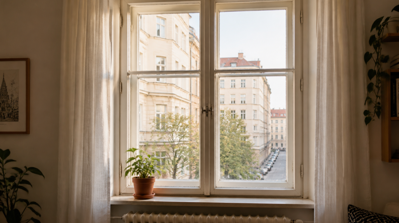 Test těsnění okna Praha – kontrola přítlaku rám